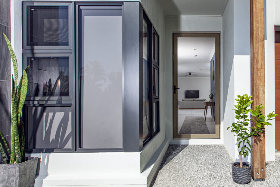 Modern home with Crimsafe screen door